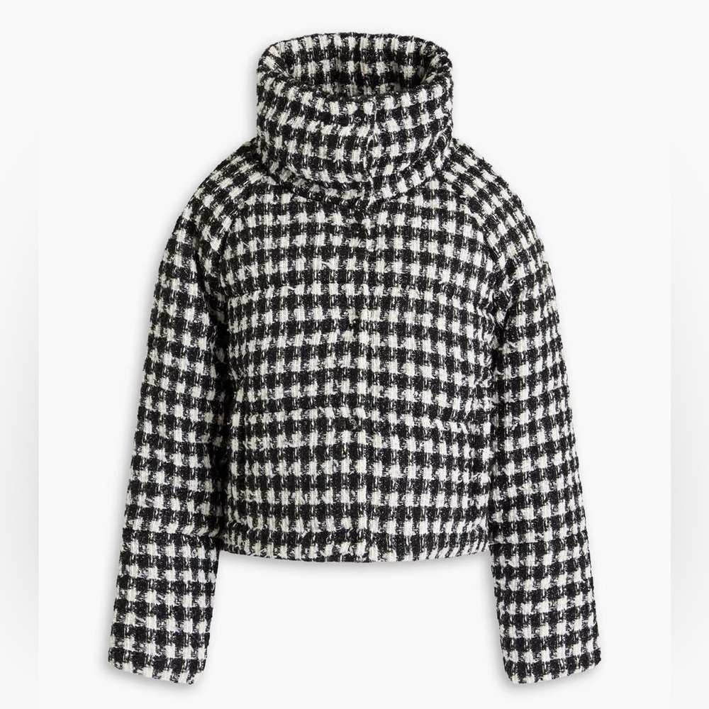 CAMI NYC Ardea metallic houndstooth padded tweed jacket NWOT